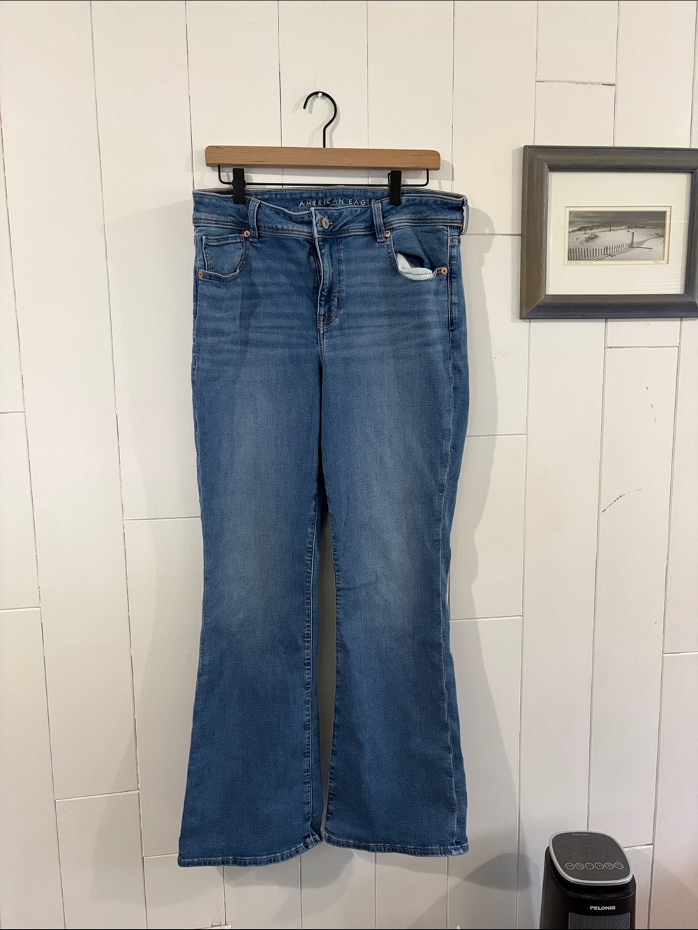 American Eagle Outfitters Kick Boot Blue Jeans